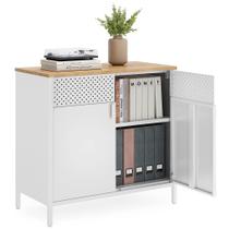 Armário de armazenamento SONGMICS Metal 40x80x76cm 2 portas bege Armário de armazenamento SONGMICS Metal 40x80x76cm 2 portas bege