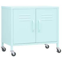 Armário de armazenamento vidaXL Mint Steel 60x35x49cm com rodas Armário de armazenamento vidaXL Mint Steel 60x35x49cm com rodas