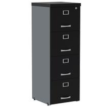 Armário de Arquivo Oficio PE25 Pandin 45,70 cm (largura) em MDP Cor Grafito e Preto com 4 Gavetas