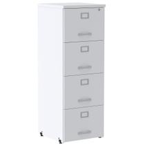 Armário de Arquivo Oficio PE25 Pandin 45,70 cm (largura) em MDP Cor Liso Branco 4 Gavetas
