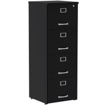 Armário de Arquivo Oficio PE25 Pandin 45,70 cm (largura) em MDP Cor Liso Preto 4 Gavetas