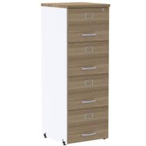 Armário de Arquivo Oficio PE25 Pandin 45,70 cm (largura) em MDP Cor Noce Noce Naturalle e Branco 4 G