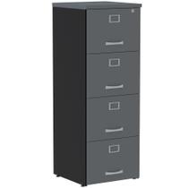 Armário de Arquivo Oficio PE25 Pandin 45,70 cm (largura) em MDP Cor Preto e Grafito com 4 Gavetas