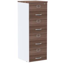 Armário de Arquivo Oficio PE25 Pandin 45,70 cm (largura) em MDP Cor Walnut e Branco 4 Gavetas