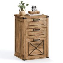 Armário de arquivo VASAGLE Filing 3 gavetas Printer Stand Honey