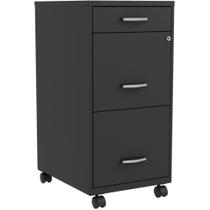 Armário de arquivos Lorell LYS SOHO 3-Drawer Mobile Black