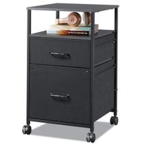 Armário de arquivos móvel DEVAISE Rolling Printer Stand preto