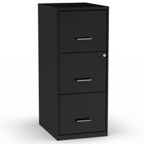 Armário de arquivos STAPLES 2806770 com letra vertical de 3 gavetas preta