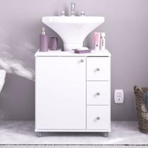 Armário de Banheiro 1 Porta 3 Gavetas 3386 Branco Bp - Politorno Armário de Banheiro 1 Porta 3 Gavetas 3386 Branco Bp - Politorno