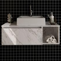 Armário de Banheiro 1 Porta Mármore Branco Bn3601 - Tecno Mobili Armário de Banheiro 1 Porta Mármore Branco Bn3601 - Tecno Mobili