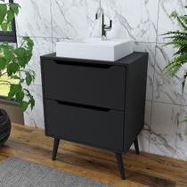 Armário de Banheiro 2 Gavetas Bn3639 Preto - Tecno Mobili