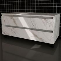Armário de Banheiro 2 Gavetas Mármore Branco Bn3603 - Tecno Mobili Armário de Banheiro 2 Gavetas Mármore Branco Bn3603 - Tecno Mobili