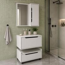 Armário de Banheiro 60 Cm 1 Gaveta 2 Portas com Espelho Bn3692 Branco - Tecno Mobili Armário de Banheiro 60 Cm 1 Gaveta 2 Portas com Espelho Bn3692 Branco - Tecno Mobili