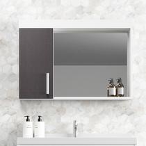 Armário de Banheiro 80cm 01 Porta Ref 581 Cewal - Branco/Grafite Armário de Banheiro 80cm 01 Porta Ref 581 Cewal - Branco/Grafite