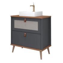 Armário De Banheiro 80cm Mdf Titanium 1 Porta Gaveta C/ Cuba Armário De Banheiro 80cm Mdf Titanium 1 Porta Gaveta C/ Cuba