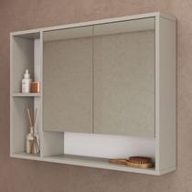 Armário de Banheiro Aéreo 80cm com Espelho e 2 Portas Bari Art In Móveis Armário de Banheiro Aéreo 80cm com Espelho e 2 Portas Bari Art In Móveis