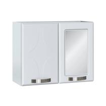 Armário de Banheiro c/ Espelho Rubi 70cm Branco - Telasul Armário de Banheiro c/ Espelho Rubi 70cm Branco - Telasul