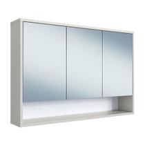 Armário de Banheiro com Espelho 90cm 3 Portas 1 Nicho Bari BA1095AR Arenas - Art In Móveis Armário de Banheiro com Espelho 90cm 3 Portas 1 Nicho Bari BA1095AR Arenas - Art In Móveis