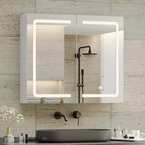 Armário de banheiro com espelho DICTAC 70x60 cm com LED e duas portas