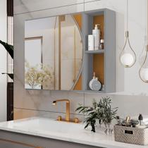 Armário De Banheiro Com Espelho E Prateleira Carolina Mobi Shop Moderno