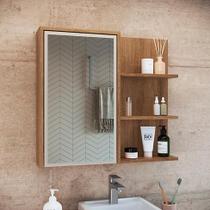 Armário de Banheiro com Espelho Paula 1 PT Mel e Arenas