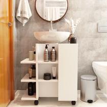 Armário De Banheiro Com Prateleiras E Porta Para Pia De Banheiro Classic - JM3 Móveis Armário De Banheiro Com Prateleiras E Porta Para Pia De Banheiro Classic - JM3 Móveis