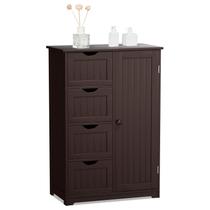 Armário de Banheiro COSTWAY com 4 Gavetas e Prateleira - Ideal para Armazenamento