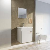 Armario de banheiro, Gabinete Branco Suspenso com espelho Luxo