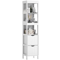 Armário de banheiro HOMCOM Slim 30x30x141 cm Branco