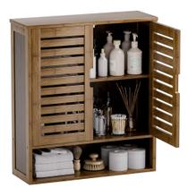 Armário de banheiro montado na parede SMIBUY Bamboo Walnut Armário de banheiro montado na parede SMIBUY Bamboo Walnut