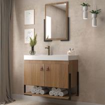 Armário de Banheiro Opera 60 Cm 2 Portas 100% Mdf com Espelho Noce - Belizze Móveis Armário de Banheiro Opera 60 Cm 2 Portas 100% Mdf com Espelho Noce - Belizze Móveis