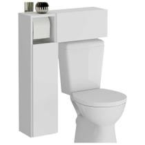 Armário de Banheiro para vaso sanitário c/ suporte para papel higiênico e 2 Portas Multimóveis Bco
