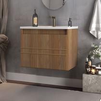Armário de Banheiro Royal 1 Porta com Cuba 100% Mdf Noce - Belizze Móveis
