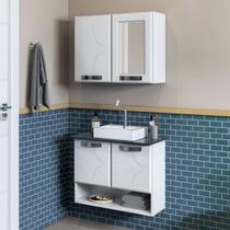 Armário de Banheiro Rubi 4 Portas com Espelho Branco - Telasul