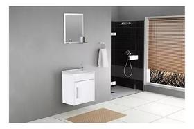 Armário De Banheiro Suspenso C/ Pia Espelho Siena 1 Porta pt