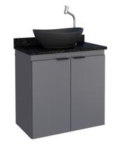 Armário de Banheiro Suspenso com Lavatorio Cascais Cinza