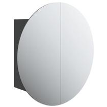 Armário de banheiro vidaXL Modern com espelho redondo e luz LED