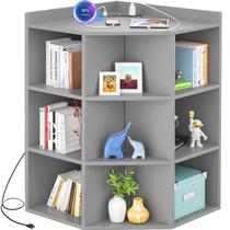 Armário de Canto Aheaplus com Portas USB 51x71x86 cm Cinza