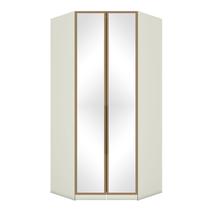 Armário de Canto Closet 2 Portas com Espelhos Predileto Areia Jequitibá - Henn Armário de Canto Closet 2 Portas com Espelhos Predileto Areia Jequitibá - Henn