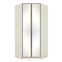 Armário de Canto Closet 2 Portas com Espelhos Predileto Areia Jequitibá - Henn Armário de Canto Closet 2 Portas com Espelhos Predileto Areia Jequitibá - Henn