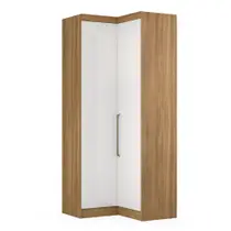 Armário de Canto L 2 Portas Módena Modulado 78200 Amêndola Touch / Branco Demóbile