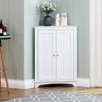 Armário de canto para piso Spirich branco 60 x 31 x 81 cm, 2 portas Armário de canto para piso Spirich branco 60 x 31 x 81 cm, 2 portas