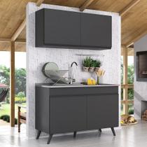 Armário de Compacta 2 peças Veneza Multimóveis MP2141.895 Preto