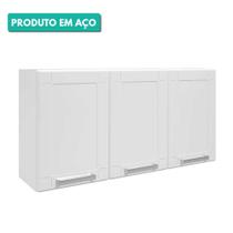 Armário De Cozinha 100% Aço 105cm 3 Portas 6009 Múltipla Bertolini Branco