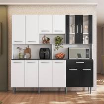 Armário de Cozinha 12 Portas 1 Gaveta Clara Yescasa Branco/Preto Armário de Cozinha 12 Portas 1 Gaveta Clara Yescasa Branco/Preto