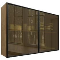 Armário de Cozinha 120cm 2 Portas de Vidro Minsk Freijó Z06 - Mpozenato