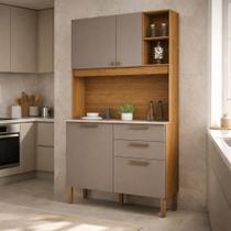 Armário De Cozinha 120cm Pequeno Maximus Alta Qualidade Apartamento Multiuso Com Balcão