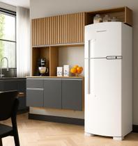 Armário De Cozinha 180cm Completo Suspenso Com 5 Portas E 2 Gavetas Compacto Cor Damasco Ripado Cinza Poquema Armário De Cozinha 180cm Completo Suspenso Com 5 Portas E 2 Gavetas Compacto Cor Damasco Ripado Cinza Poquema