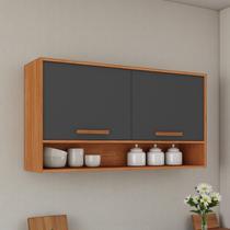 Armário de Cozinha 2 Portas 120cm Cinza/Cinamomo/Grafite