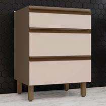 Armário de Cozinha 3 Gavetas Connect Duna/Cristal C63 - Henn